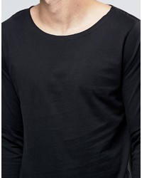 T-shirt à manche longue noir Asos