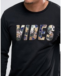 T-shirt à manche longue noir Asos