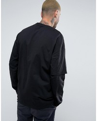 T-shirt à manche longue noir Asos