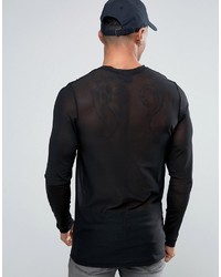 T-shirt à manche longue noir Asos