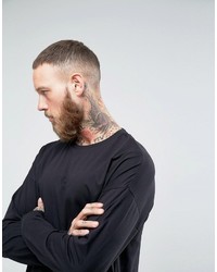 T-shirt à manche longue noir Asos