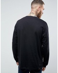 T-shirt à manche longue noir Asos