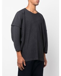 T-shirt à manche longue noir Homme Plissé Issey Miyake