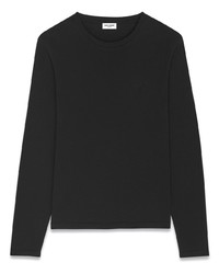 T-shirt à manche longue noir Saint Laurent