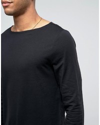 T-shirt à manche longue noir Asos