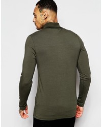 T-shirt à manche longue olive Asos