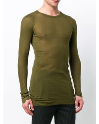 T-shirt à manche longue olive Rick Owens