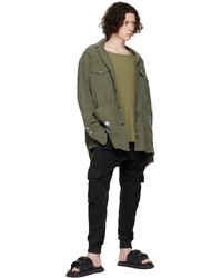 T-shirt à manche longue olive Greg Lauren