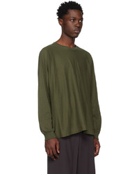 T-shirt à manche longue olive Homme Plissé Issey Miyake