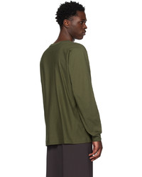 T-shirt à manche longue olive Homme Plissé Issey Miyake