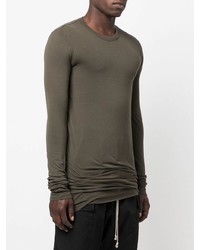 T-shirt à manche longue olive Rick Owens