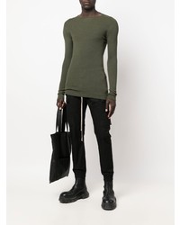 T-shirt à manche longue olive Rick Owens