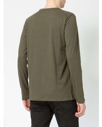 T-shirt à manche longue olive Majestic Filatures