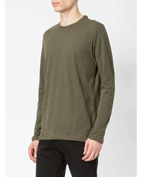 T-shirt à manche longue olive Majestic Filatures