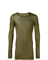 T-shirt à manche longue olive Rick Owens