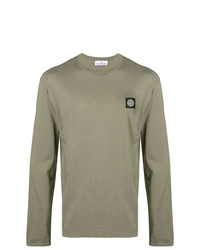 T-shirt à manche longue olive Stone Island