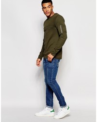 T-shirt à manche longue olive Asos