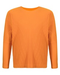 T-shirt à manche longue orange Homme Plissé Issey Miyake