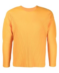 T-shirt à manche longue orange Homme Plissé Issey Miyake