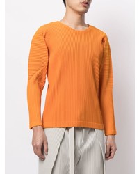 T-shirt à manche longue orange Homme Plissé Issey Miyake