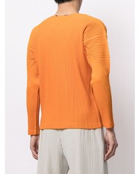 T-shirt à manche longue orange Homme Plissé Issey Miyake