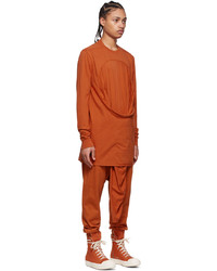 T-shirt à manche longue orange Rick Owens DRKSHDW