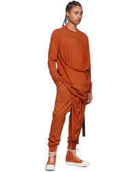 T-shirt à manche longue orange Rick Owens DRKSHDW