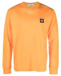 T-shirt à manche longue orange Stone Island