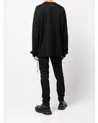 T-shirt à manche longue orné noir Mastermind Japan