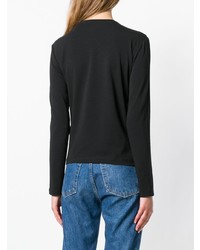 T-shirt à manche longue orné noir Versace Jeans