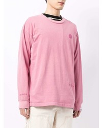 T-shirt à manche longue rose AAPE BY A BATHING APE