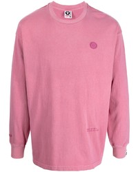 T-shirt à manche longue rose AAPE BY A BATHING APE