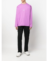 T-shirt à manche longue rose MSGM