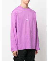 T-shirt à manche longue rose MSGM