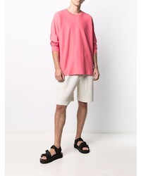 T-shirt à manche longue rose Homme Plissé Issey Miyake