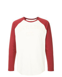 T-shirt à manche longue rouge et blanc