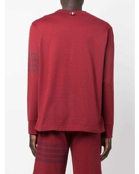 T-shirt à manche longue rouge Thom Browne