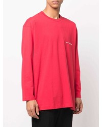 T-shirt à manche longue rouge Comme Des Garcons SHIRT