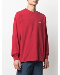 T-shirt à manche longue rouge Stussy