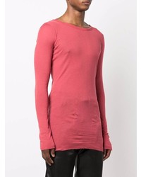 T-shirt à manche longue rouge Rick Owens