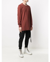 T-shirt à manche longue rouge Rick Owens