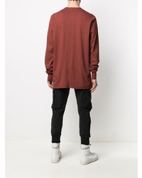 T-shirt à manche longue rouge Rick Owens