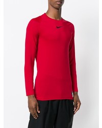 T-shirt à manche longue rouge Nike