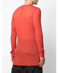 T-shirt à manche longue rouge Rick Owens