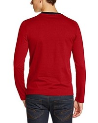 T-shirt à manche longue rouge Merc of London