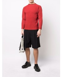 T-shirt à manche longue rouge Homme Plissé Issey Miyake