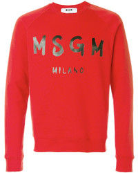 T-shirt à manche longue rouge MSGM