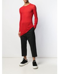 T-shirt à manche longue rouge Rick Owens