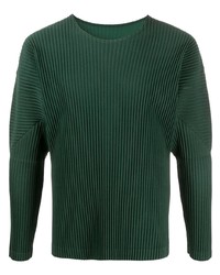 T-shirt à manche longue vert foncé Homme Plissé Issey Miyake