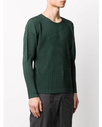 T-shirt à manche longue vert foncé Homme Plissé Issey Miyake